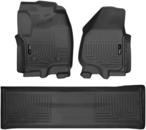 Husky Liners Weatherbeater Floor Mats | Fits 2012-2016 Ford F-250/F-350 Crew CAB ONLY with Drivers Side Foor Rest & Without Manual Transfer Case Shifter | Front & 2nd Row, 3-pc Black - 99711 - Image 2