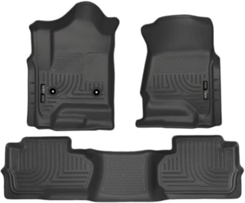 Husky Liners Weatherbeater Floor Mats | Fits 2014-2019 Chevrolet Silverado & GMC Sierra 1500 (19 LD Only); 15-19 Silverado/Sierra 2500/3500 Dbl Cab (Footwell Cvg) | Front & 2nd Row, 3-pc Black - 98241 - Image 2