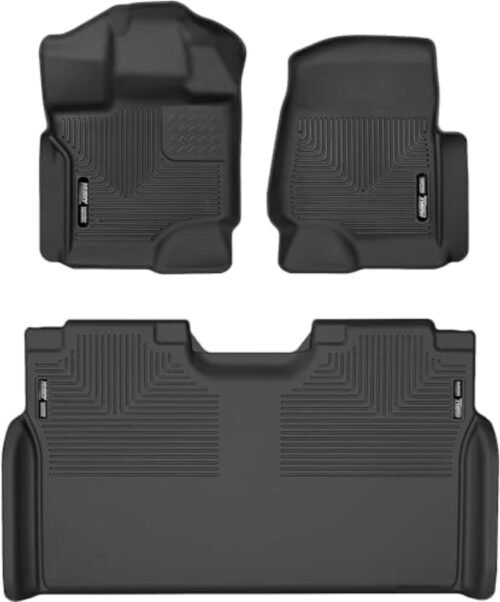 Husky Liners Weatherbeater Floor Mats | Fits 2015-2025 Ford F-150 (Includes 2022-2025 Lightning) SUPERCREW CAB ONLY w/Carpet & w/Out Fold Flat Storage | Front & 2nd Row, 3-pc Black - 94041 - Image 2