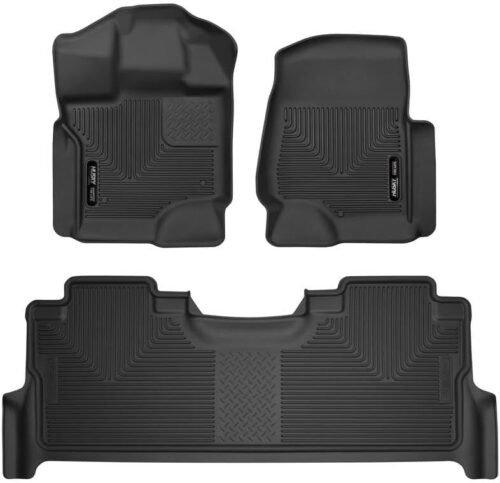 Husky Liners X-act Contour Floor Mats | Fits 2017-2024 Ford F-250/F-350/F-450 Crew Cab w/Underseat Storage | Front & 2nd Row, 3-pc Black - 53388 - Image 2