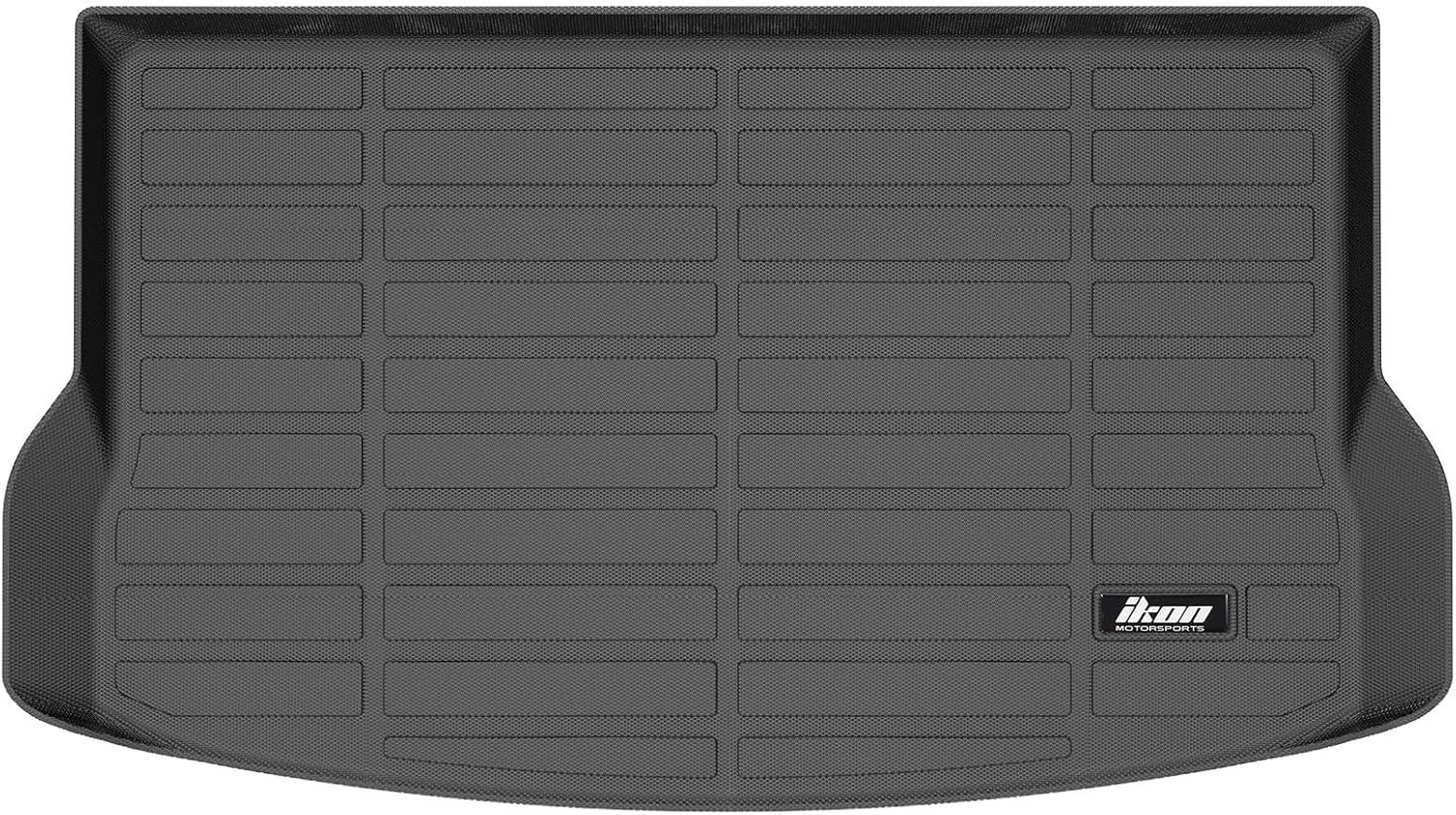 IKON MOTORSPORTS TPE Cargo Trunk Liner, Compatible with 2022-2023 Chevrolet Bolt EUV, Custom Fit All Weather Protection Heavy Duty Rear Trunk Tray Cargo Mats Protector, Black - Image 2