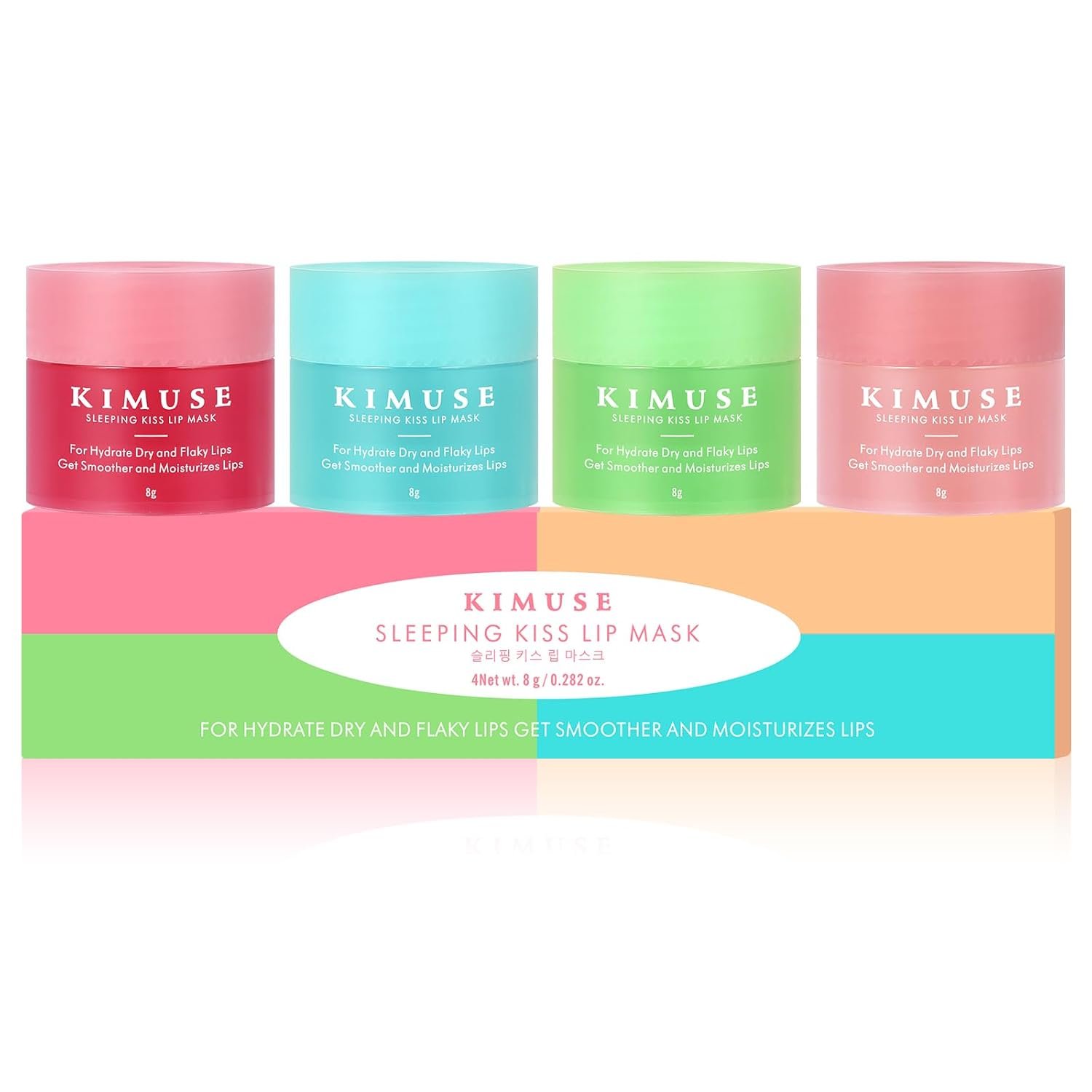 KIMUSE Lip Mask Set, 4PCS Lip Sleeping Mask Overnight Treatment Lip Care Products, Moisturize & Nourish, Cracked Dry Lips, Intense Hydration with Shea Butter (SET) - Image 2