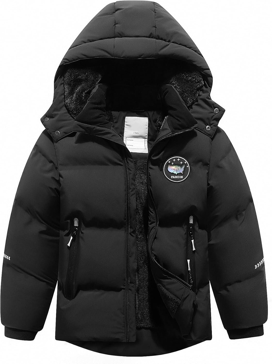 Kids Boy's Winter Coat Fleece Lined Waterproof Jacket Puffy Cotton Coat Thick Hooded Down Outdoor Coats - Image 2
