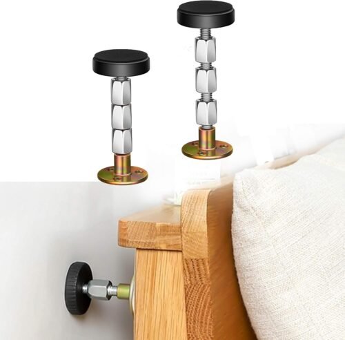 Krisler Adjustable Threaded Bed Frame Anti-Shake Tool, Headboard Stoppers, Bedside Headboards Prevent loosening Anti-Shake Fixer, Easy Install (30-112mm) - Image 2