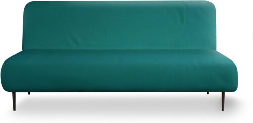 LANE LINEN Armless Futon Cover - Easy to Install Stretch Sofa Bed Slipcover, Soft Elastic Textured Full Size Cover, RV Couch Protector, Machine Washable - Teal - Image 2