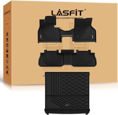 LASFIT Floor Mats & Cargo Liner for BMW IX 2022-2024 2025 2026 xDrive45 xDrive50 xDrive60 M60 M70, All Weather Protection Floor Liners, TPE Car Mat for BMW Accessories 1st & 2nd Row & Trunk Full Set - Image 2