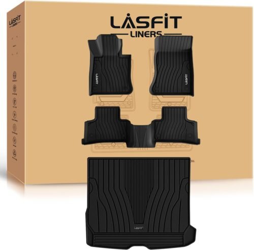 LASFIT Floor Mats & Cargo Mat for Mercedes Benz GLC SUV 2026 2025 2024 2023 GLC300 / GLC300e / GLC43 AMG / GLC63 AMG S E (Not for Coupe & PHEV (350e)), All Weather TPE Floor Liners & Trunk Mat - Image 2