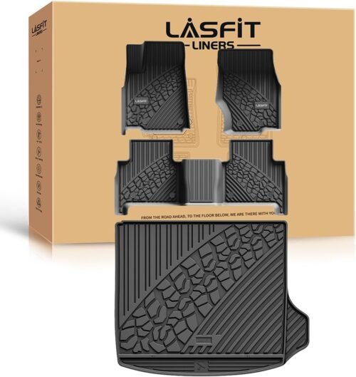 LASFIT Floor Mats & Trunk Mat for Jeep Grand Cherokee 2022-2025 5-Seat (Include 4xe, NOT for L), All Weather TPE Custom Fit Car Mats Floor Liners Cargo Liner Cargo Mat Black - Image 2
