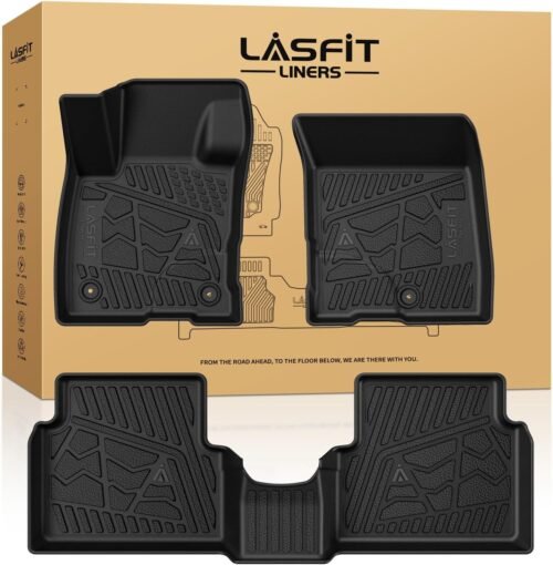 LASFIT Floor Mats for Ford Maverick 2022-2025(for Gasoline Models Only) All Weather Car Floor Pretoctor TPE Truck Liners for Ford Maverick Gas, 1st & 2nd Row Black - Image 2