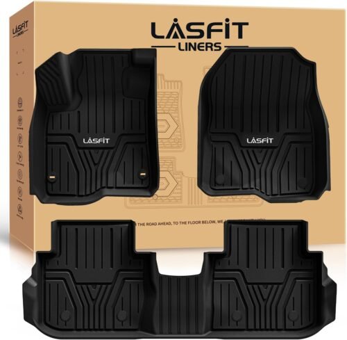 LASFIT Floor Mats for Honda CR-V 2023 2024 2025 2026 (Include CR-V FCEV & Hybrid Models) All Weather Protection TPE Car Liners, 1st & 2nd Row Black - Image 2