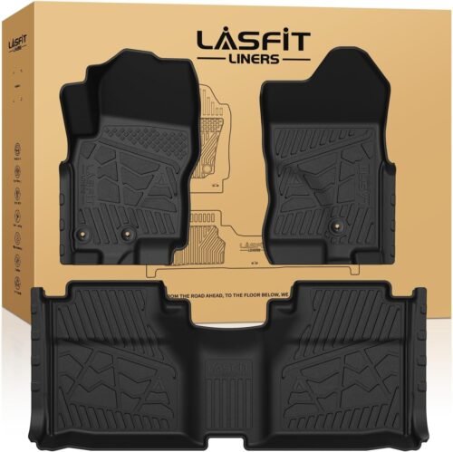 LASFIT Floor Mats for Nissan Frontier 2009-2021 King Cab (Not Fit Crew Cab), All Weather TPE Custom Fit Easy Clean Durable No-Curling Floor Liners for Frontier 1st & 2nd Row Car Mats, Black - Image 2