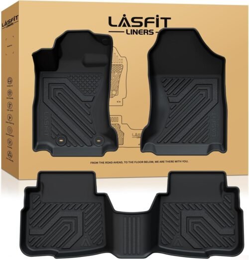 LASFIT Floor Mats for Subaru Outback & Legacy 2020-2025, All Weather TPE Custom Fit Easy Clean Durable No-Curling Floor Liners for Subaru Outback 1st & 2nd Row Car Mats, Black - Image 2