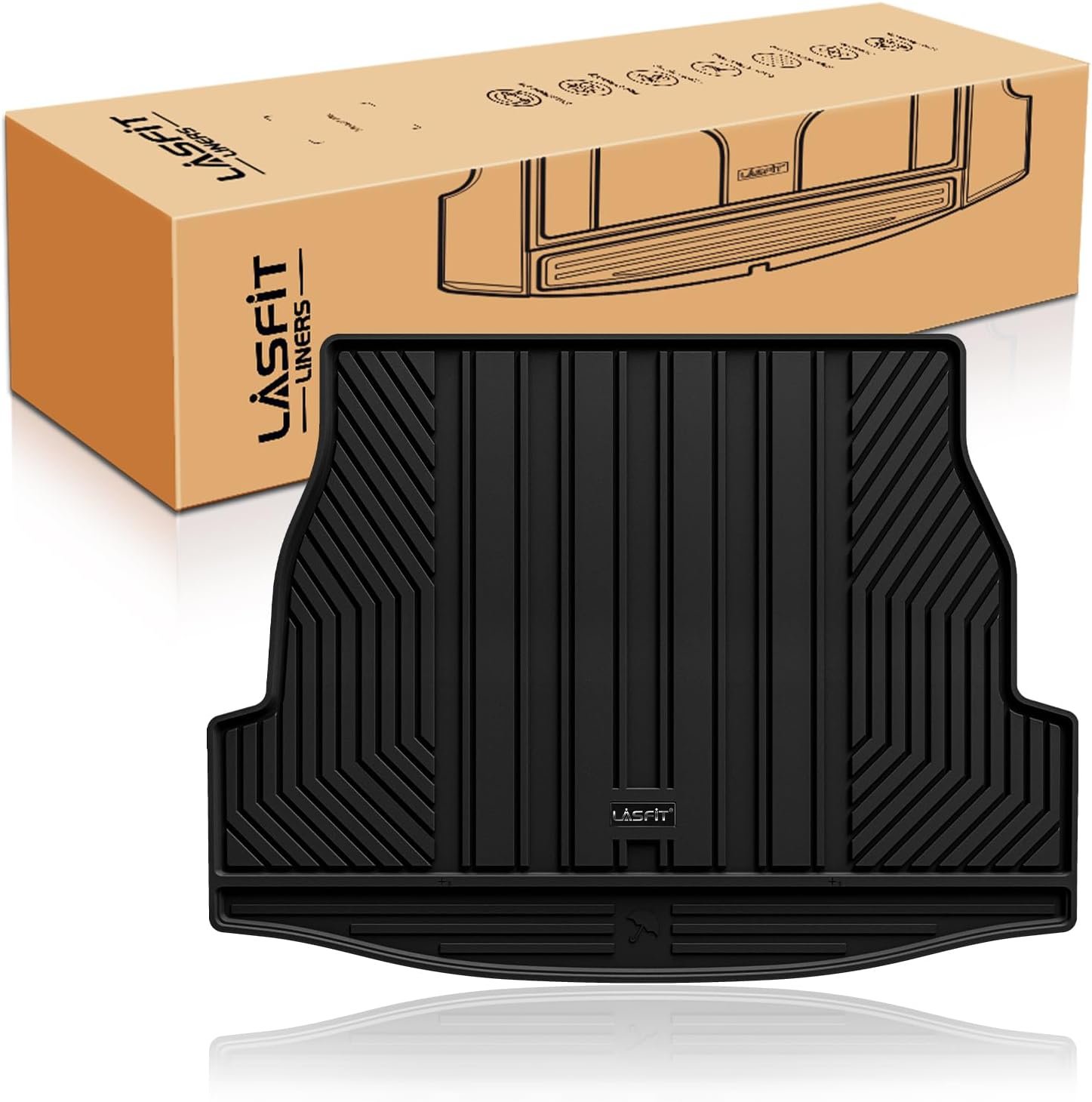 LASFIT Trunk Mats Fit for 2019-2025 Toyota RAV4 Hybrid and Gasoline (Not for Prime), All Weather Custom Fit TPE Cargo Liner, Black - Image 2