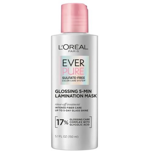 L'Oreal Paris Glossing Lamination Hair Mask with Glycolic Acid, Hair Treatment for Lasting Shine and Smoothness for Dull, Dry Hair, EverPure, 5.1 Fl Oz - Image 2