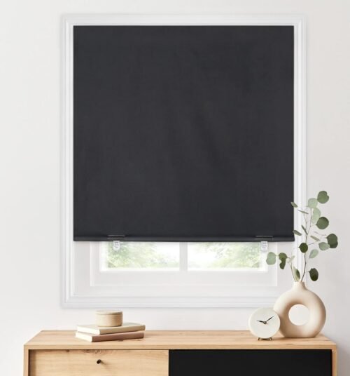 LazBlinds 100% Blackout Roller Shades, No Tools No Drill Cordless Blinds for Windows, Thermal Insulated UV Protection Privacy Window Shades for Bedroom (36''W x 72''H, Black) - Image 2