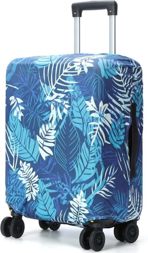 Lekesky Luggage Covers for Suitcase TSA Approved, Fits 26-28 Inch Elastic Washable Suit Case Protector with Back Zipper Pocket for Travel, (Rainforest, L) - Image 2