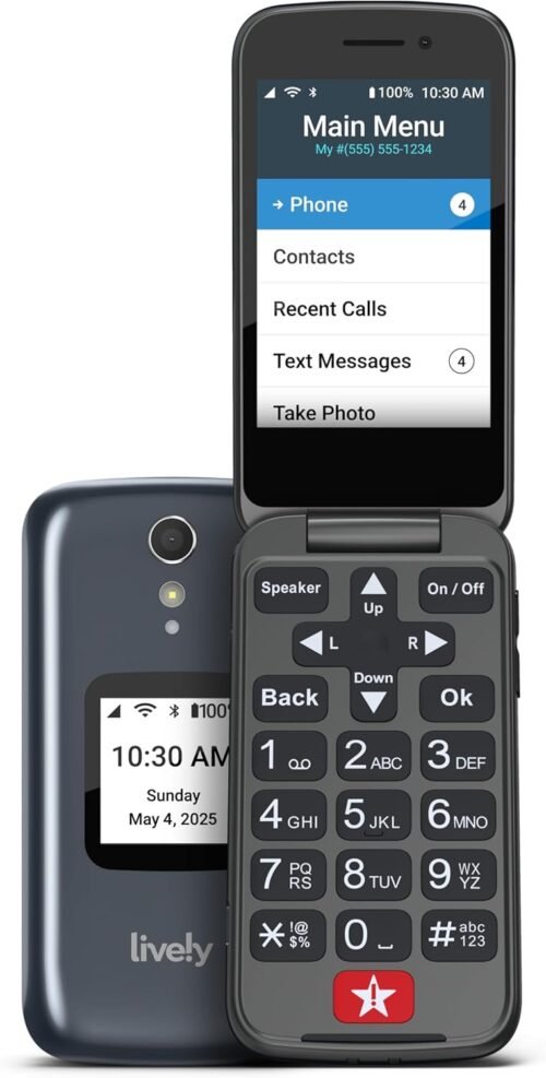 Lively Jitterbug Flip2 - Flip Cell Phone for Seniors - Not Compatible with Other Wireless Carriers- Must Be Activated Phone Plan- Graphite - Image 2