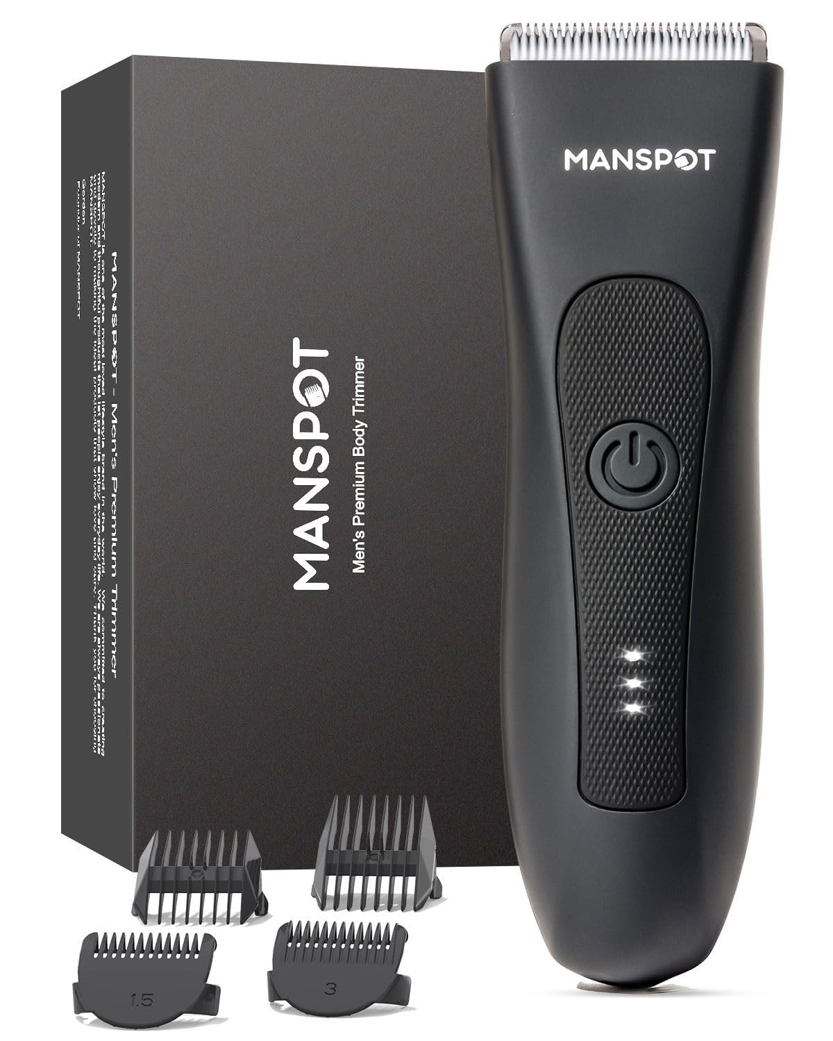 MANSPOT Manscape Groin & Body Hair Trimmer for Men, Electric Ball Pubic Trimmer Shaver,Manscape Kit with 4 Guard,Replaceable Ceramic Blade Heads,Waterproof Wet/Dry Shaver,90 Minutes Shaving - Image 2