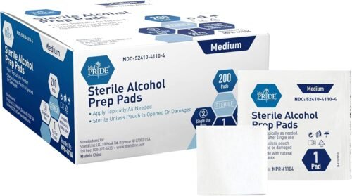 MED PRIDE Sterile Alcohol Prep Pads, Antiseptic, 70% Isopropyl, Individually Wrapped, Medical Grade 2 Ply Wipes (200 Count (Pack of 1) White) - Image 2
