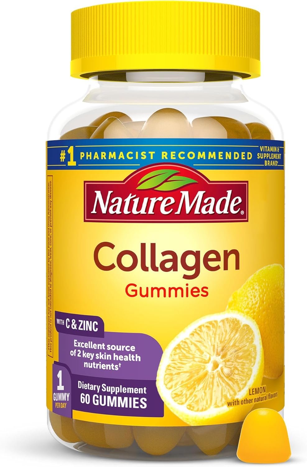 Nature Made Collagen Gummies with Vitamin C, Zinc and Biotin, Hydrolyzed Collagen Peptides Supplement for Healthy Skin Support, 60 Gummies, 60 Day Supply - Image 2