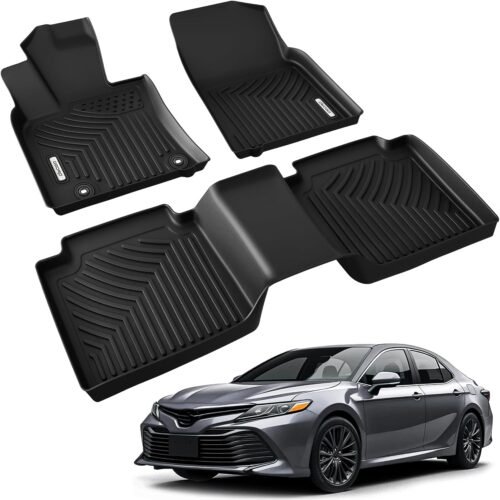 OEDRO Floor Mats Fit for 2024-2018 Toyota Camry (FWD ONLY, Not for Hybrid), TPE All Weather Protection 2024 Camry Car Mats Accessories Includes 1st and 2nd Row for Camry L/LE/SE/TRD/XLE/XSE - Image 2