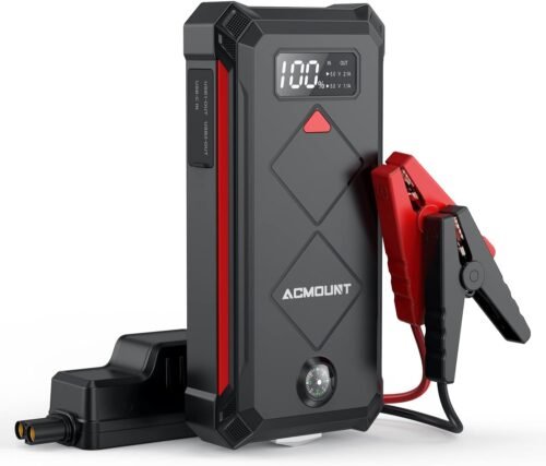 P100 Car Jump Starter, 5000A Peak Lithium Jump Starter Battery Pack for Up to 10.0L Gas or 8.0L Diesel Engine, Safe 12V Portable Battery Starter Power Pack with LED Screen & LED Light - Image 2