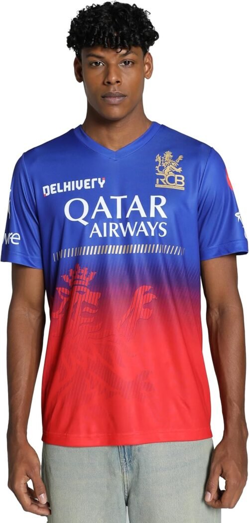 Puma x RCB 2024 Men's Official IPL Replica Jersey – Royal Challengers Bangalore Cricket T-Shirt, Regular Fit, Short Sleeve - Image 2
