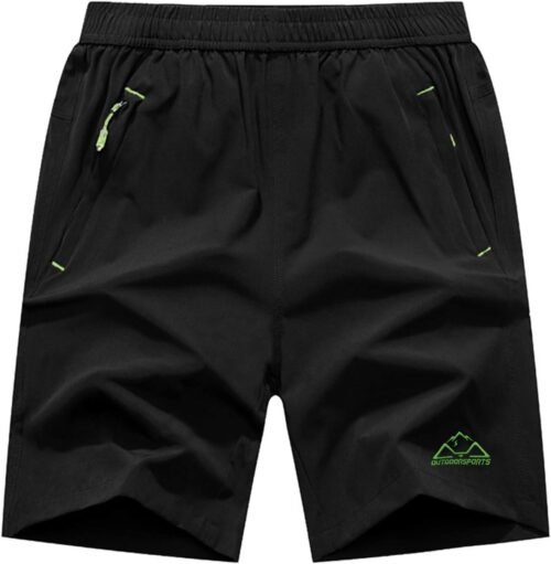 Rdruko Men's Quick Dry Hiking Shorts Lightweight Running Gym Outdoor Active Shorts with Zipper Pockets - Image 2