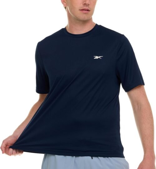 Reebok Rash Guard for Men Short Sleeve, Mens Swim Shirt, Sun Shirt UPF+ 50 UV Protection - Image 2