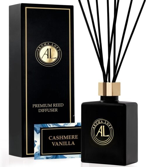 Reed Diffuser-Cashmere Vanilla Reed Diffusers for Home-5 oz.Oil Diffuser Sticks - Bathroom Diffuser Set-Scent Diffusers for Home- Oil Diffuser Reeds,-Scent Sticks in Oil-Office Smell Good Stuff - Image 2