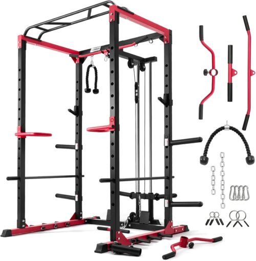 RitFit All-in-One Squat Rack for Home Gym, PPC02C Multi-Function 1000 LBS Capacity Power Cage with LAT Pulldown, Pulley System, Dip Bar, Landmine & More Power Rack Attachments, Package - Image 2