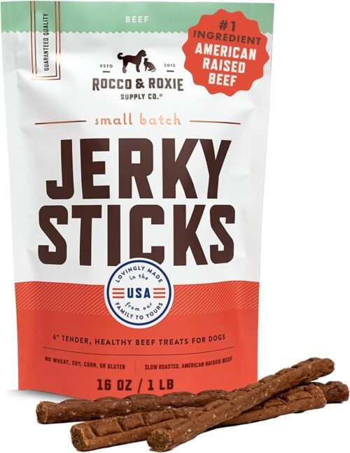 Rocco & Roxie Beef Jerky Dog Treats 1 lb | Soft Training Snacks Made in USA | High Value Treat for Small Dogs, Large Breeds, Seniors, and Puppies | Natural Jerky Chews for Rewarding Good Behavior - Image 2