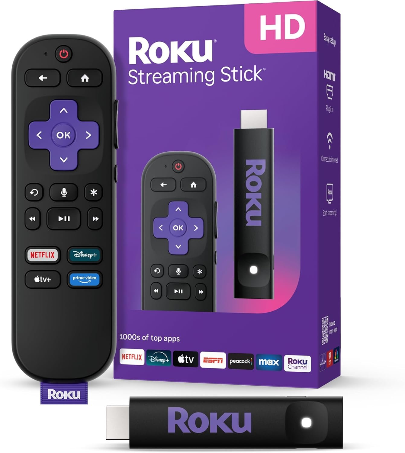 Roku Streaming Stick HD 2025 — HD Streaming Device for TV with Roku Voice Remote, Free & Live TV - Image 2