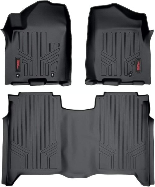 Rough Country All Weather Floor Mats for Nissan Titan Crew Cab (2004-2015) - Non-Slip Waterproof Flexible Floor Mat, Front & Rear Set - Image 2