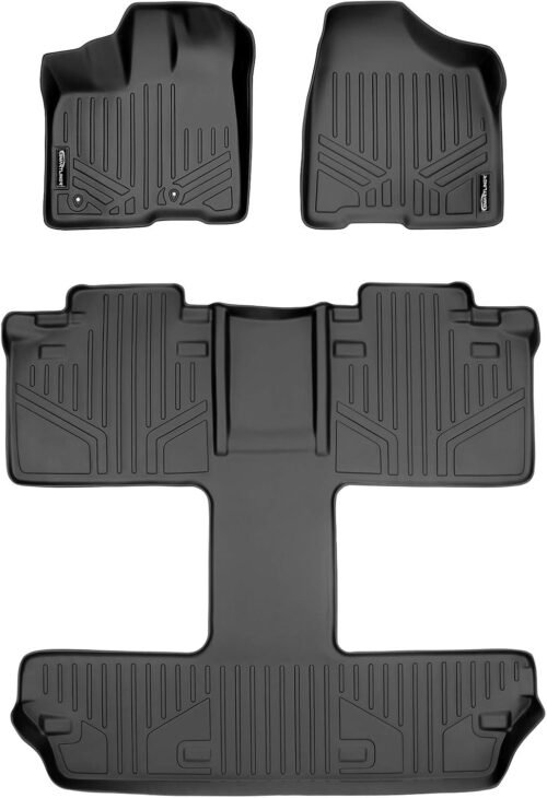 SMARTLINER Custom Fit Floor Mats 3 Row Liner Set for 2011-2012 Toyota Sienna - Image 2