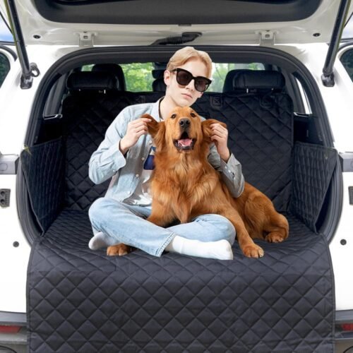 SUV Cargo Liner for Dog Car Seat Cover for Pets Waterproof Cargo Cover Dog Seat Mat for SUVs Sedans Vans with Bumper Flap Protector, Non-Slip, Black 70"x40" - Image 2