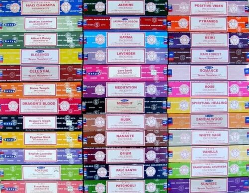 Satya Premium Mix Assorted Incense Sticks Set of 12 Pack | for Meditation, Aromatherapy, Healing, Yoga, Positivity and Relaxation | 180 Sticks (12Packs X 15Sticks) - Image 2