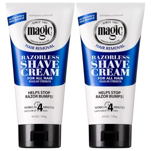 SoftSheen-Carson Magic Razorless Shaving Cream, Hair Removal Cream for Body Hair, Regular Strength Depilatory Cream, Works in 4 Minutes for Normal Hair, 2 Count - Image 2