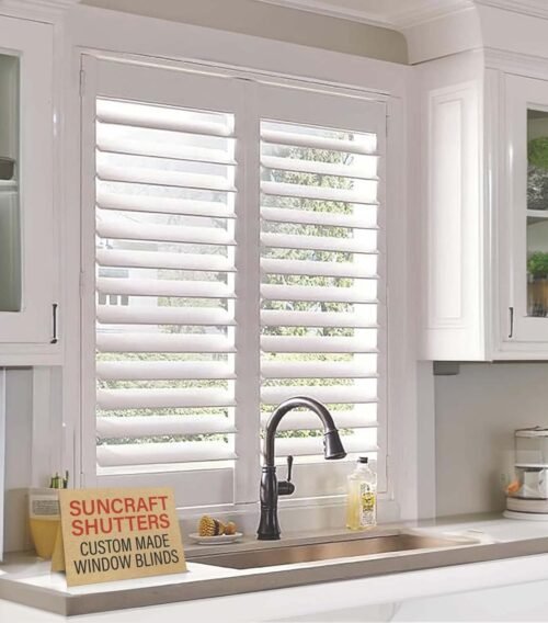 Suncraft Shutters -Plantation Shutters –Custom Made Window Blinds – No Front Tilt Rod - Easy DIY Installation – Interior Plantation Shutters -Privacy Blinds for Kitchen, Bath, Bedroom - Image 2
