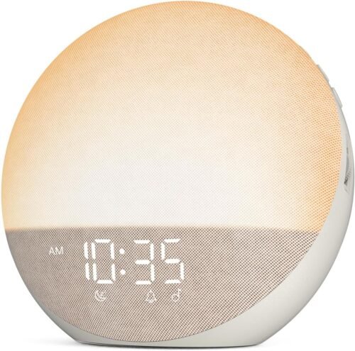 Sunrise Alarm Clock White Noise Machine: Natural Wake Up Light - Dimmable Clock with Bluetooth Speaker for Bedroom - 25 Sleep Sounds for Baby Adults Kids Putty - Image 2