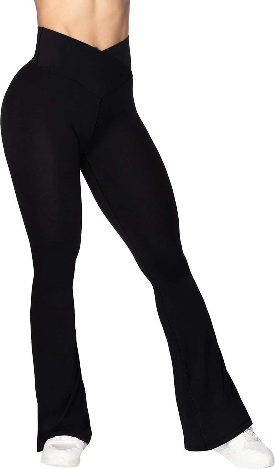Sunzel Flare Leggings, Crossover Yoga Pants with Tummy Control, High-Waisted and Wide Leg - Image 2