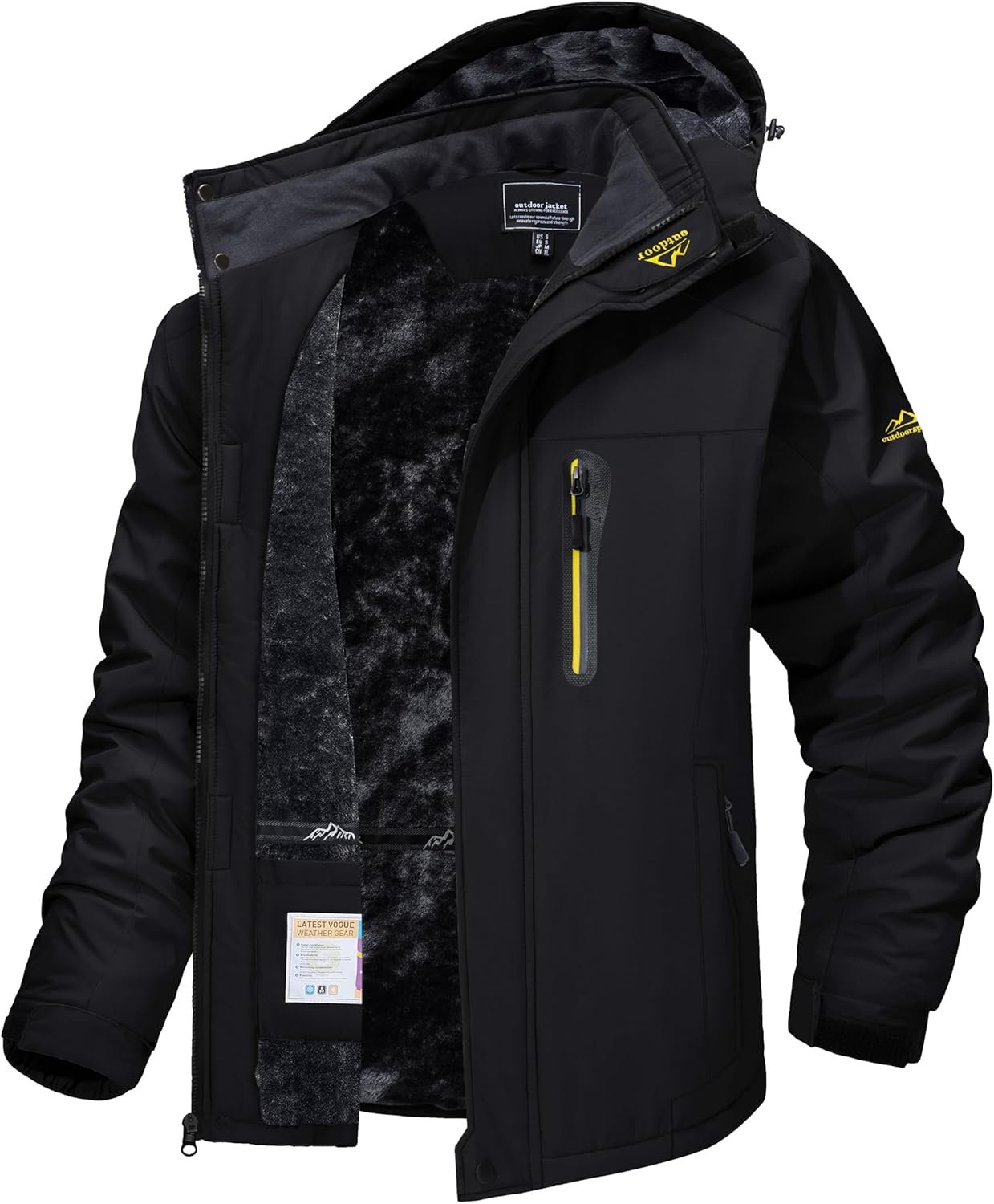 TACVASEN Men's Winter Ski Jacket Waterproof Snow Coats Snowboard Fleece Lining Jacket Warm Parka with Hooded - Image 2