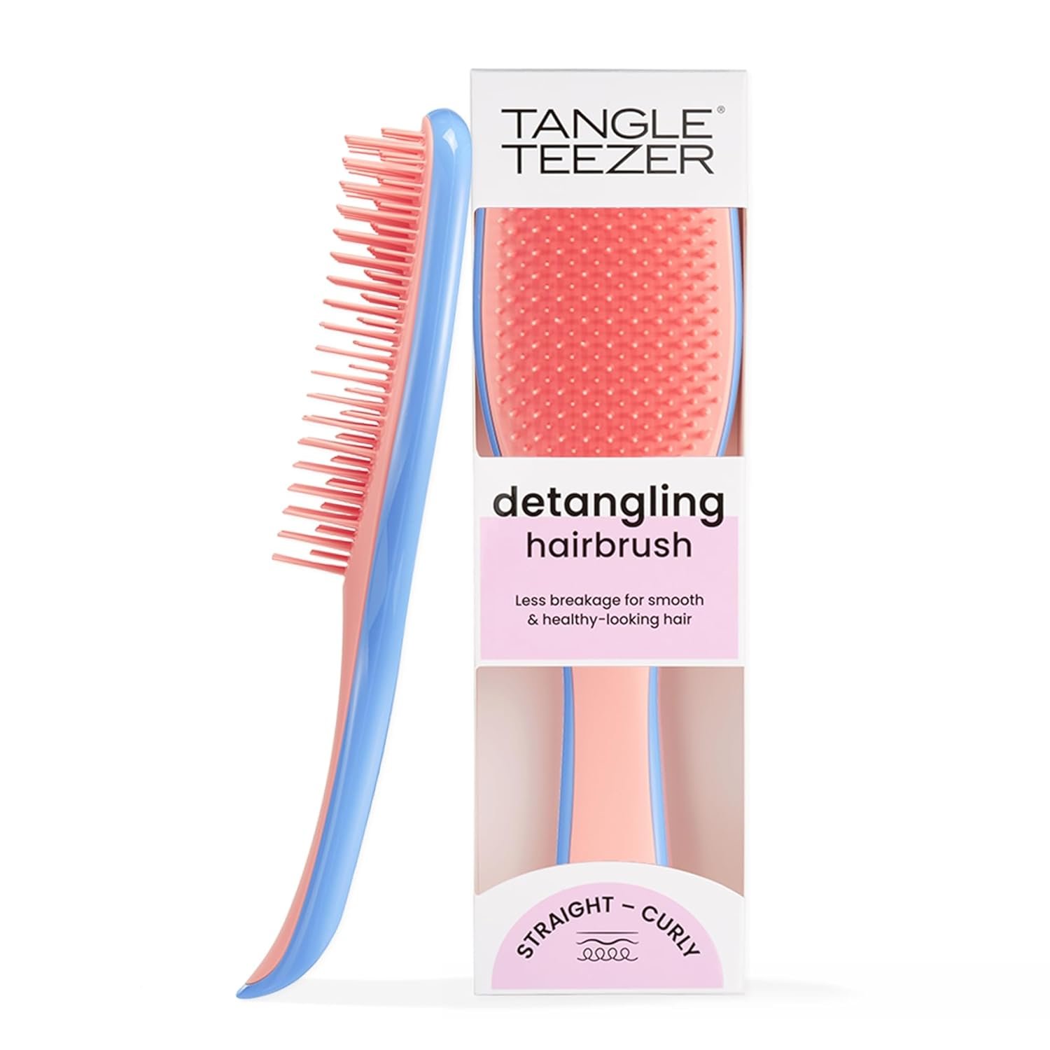 Tangle Teezer Ultimate Detangler Brush for Wet & Dry Hair, Eliminates Knots & Reduces Breakage for All Hair Types, Apricot Blaze - Image 2