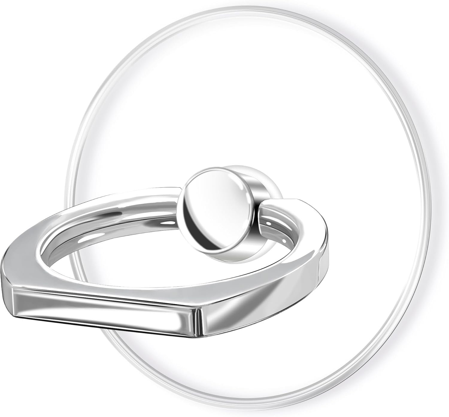 Transparent Clear Phone Ring Grips Holder Kickstand, Finger Ring Stand for Cell Phone Tablet Case Accessories(Round-Clear) (1) - Image 2