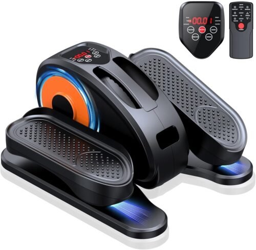 Under Desk Elliptical Machine, Quiet & Portable Seated Pedal Exerciser with 12 Adjustable Speeds & Remote Control, Low-Impact Electric Ellipse Leg Exerciser for Cardio & Strength - Image 2