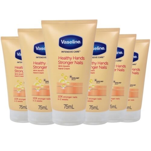 Vaseline Intensive Care Healthy Hands Stronger Nails Hand Cream with Keratin, 75ml (Pack of 6) - Image 2