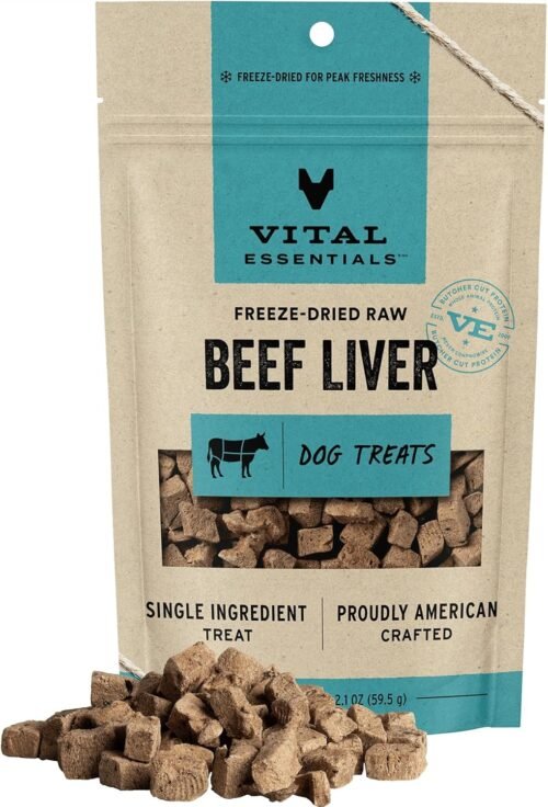 Vital Essentials Beef Liver Dog Treats, 2.1 oz | Freeze-Dried Raw | Single Ingredient | Premium Quality High Protein Training Treats | Grain Free, Gluten Free, Filler Free - Image 2