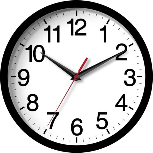 Wall Clock Modern 8 Inch Battery Operated Silent Non Ticking Small Analog Clock for Living Room Office Home Bedroom Kitchen Bathroom(Black) - Image 2