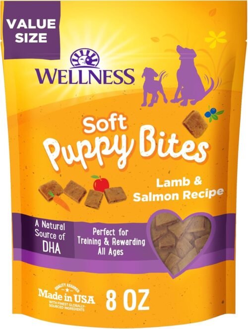 Wellness Puppy Treats, Natural, Training Treat, Grain Free, Soft Lamb & Salmon (8 Ounce Bag) - Image 2