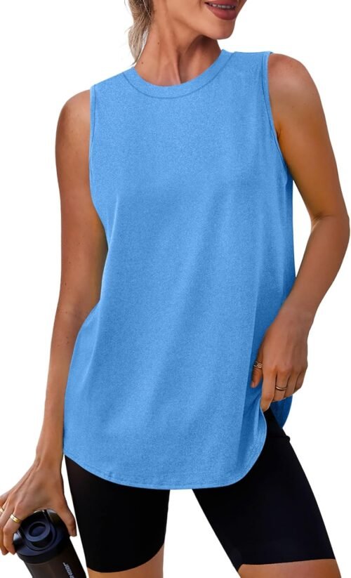 Womens Workout Tank Tops Lightweight Sleeveless Shirts for Women Loose Fit Tops for Athletic Running Tennis Yoga - Image 2